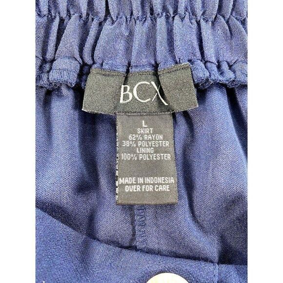 BCX Navy‎ Blue Button Front MIdi Skirt Sz Large NEW - Picture 7 of 9